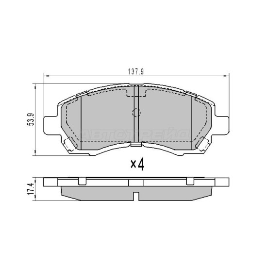 Колодки тормозные перед SUBARU IMPREZA GF 92-00/LEGACY BD/BG/BE/BH SAT
