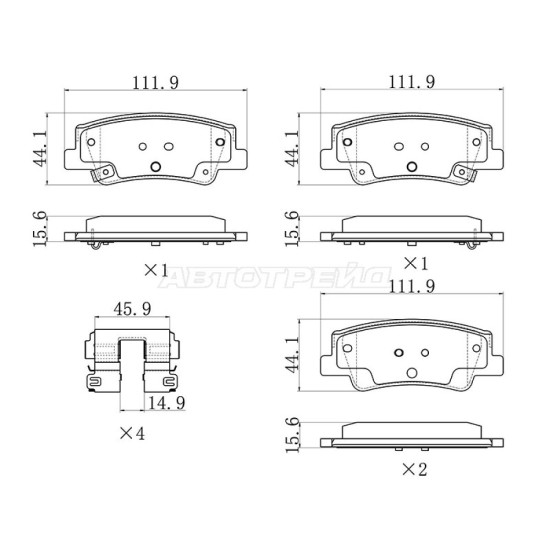 Колодки тормозные зад HYUNDAI SONATA 19-/KIA K5 20- SAT