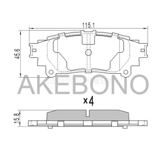 Колодки тормозные зад LEXUS RX350/450 08-/HIGHLANDER 13-/PRIUS ZVW40 AKEBONO