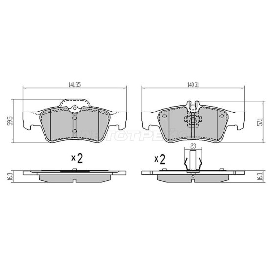 Колодки тормозные зад MERCEDES W211/W212/C219/C218 SAT