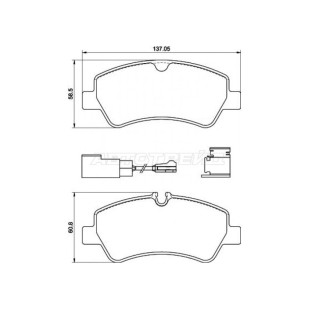 Колодки тормозные задн FORD TRANSIT BOX/BUS 13- BREMBO