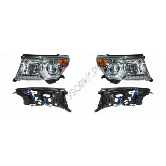Фары Тойота Лэнд Крузер Toyota LandCruiser 200 (2012-) комплект 2 штуки левая и правая SAT высокое качество